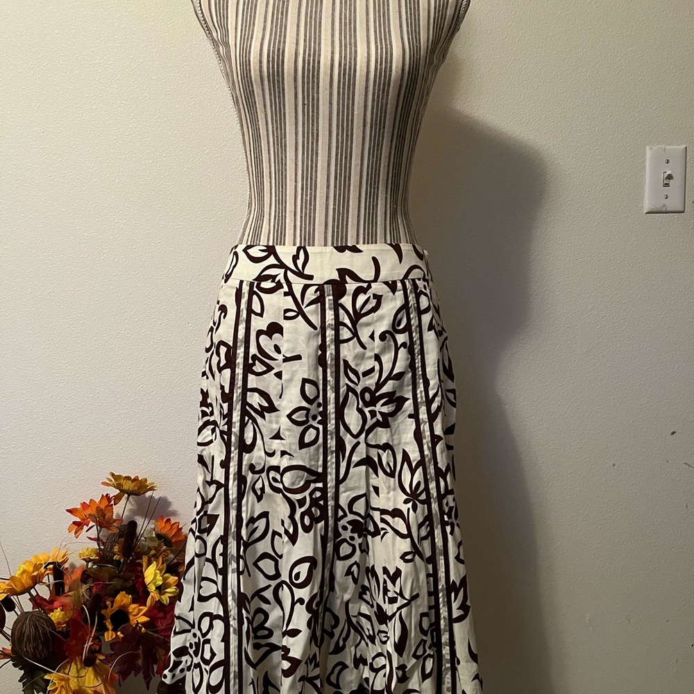 Brown and Cream Skirt - Size 8